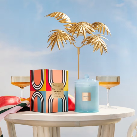 Glasshouse Fragrances Palm Springs Panache Papaya & Agave Nectar Soy Candle - Picture 2 of 5
